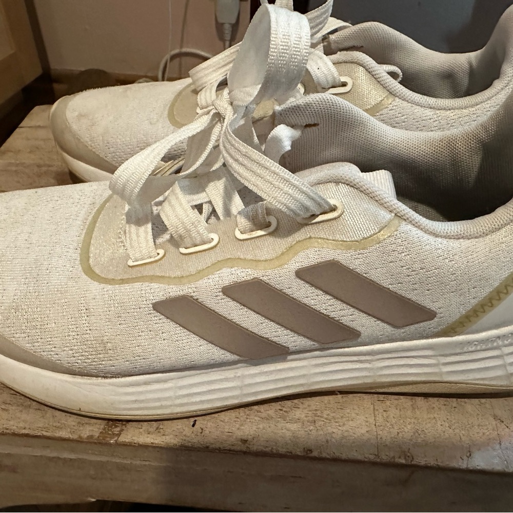 Adidas Cream and Gray Athletic Shoes
